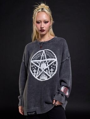 Supernatural Pentagram Wings Oversized Sweater